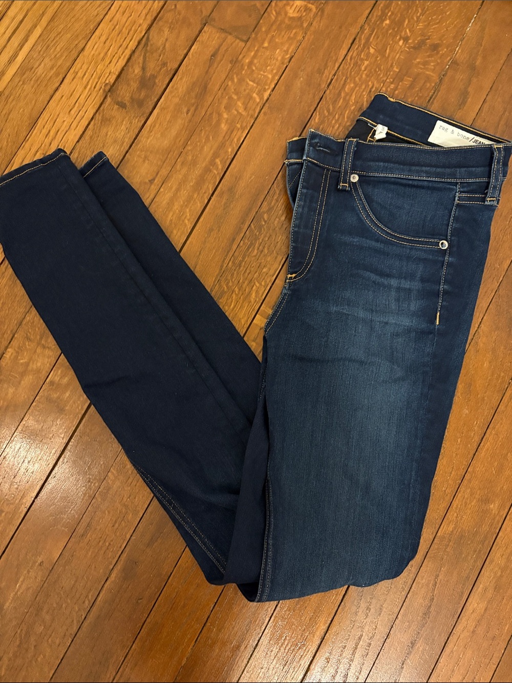 rag & bone Dark Blue High Rise Skinny Jeans